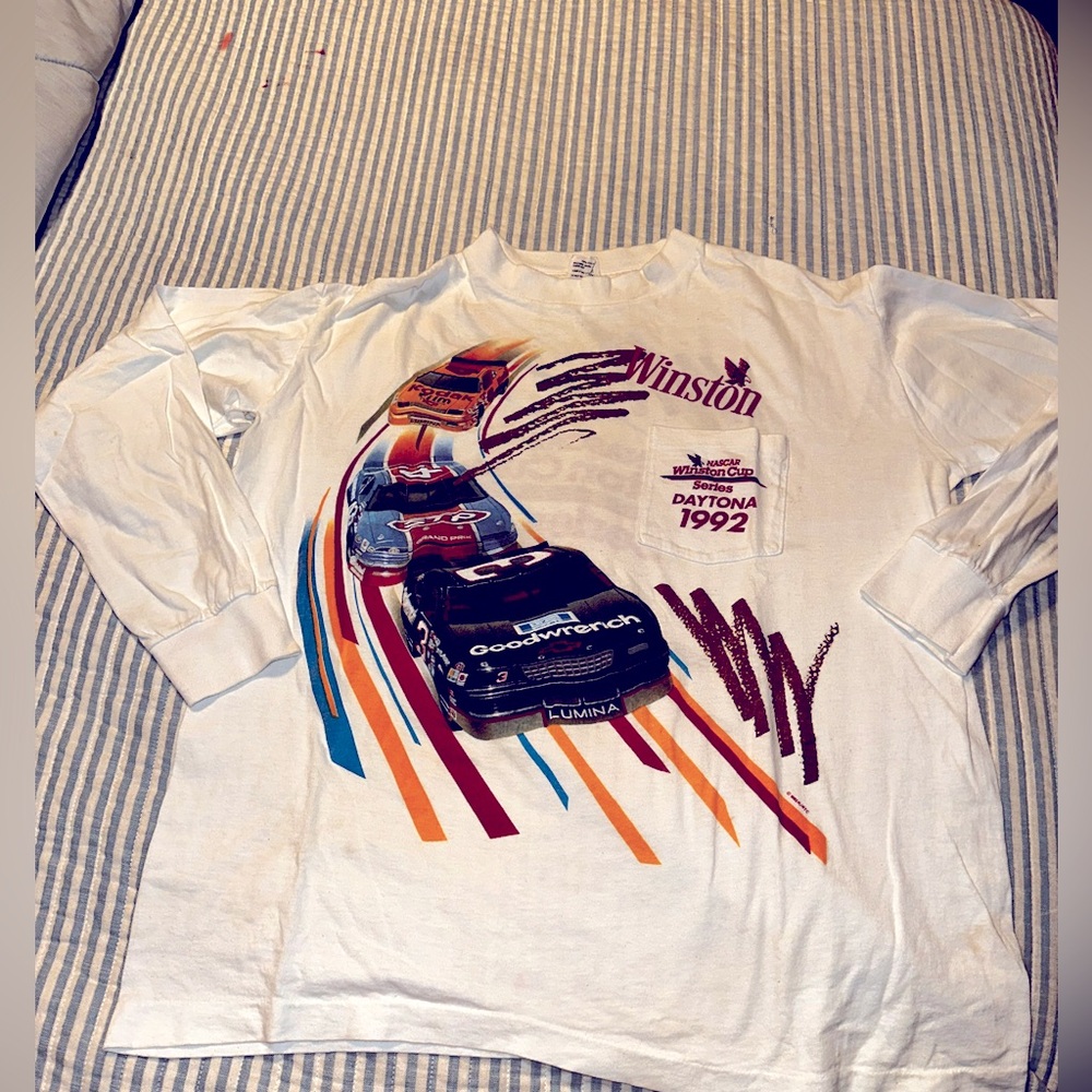1992 Vintage NASCAR Winston Cup Series Daytona long‎ sleeve t-shirt  XL